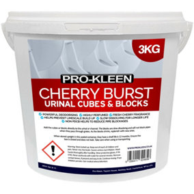 Pro-Kleen Urinal Channel Blocks 3KG - Cherry Fragrance - Non PDCB - Slow Dissolving - 30 Day Control