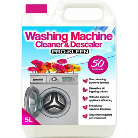 Pro-Kleen Washing Machine Cleaner and Descaler - 50 Treatments - Removes Smells Caused by Mould, Mildew & Damp & Grease 5L