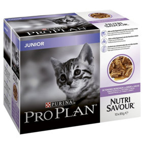 Pro Plan Cat Nutrisavour Junior With Turkey In Gravy Cat Food 10x85g Pack of 4