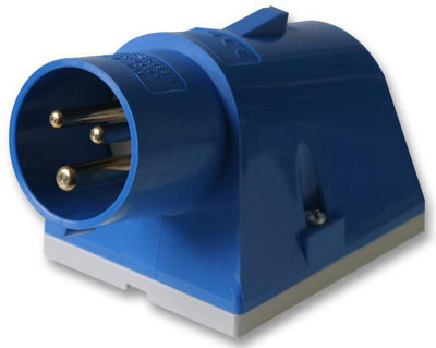 PRO POWER - 16A, 240V, Surface Mount CEE Appliance Inlet, 2P+E, Blue, IP44