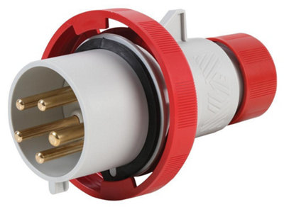PRO POWER - 32A, 415V, Cable Mount CEE Plug, 3P+N+E, Red, IP67