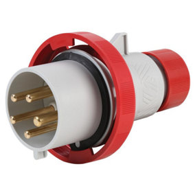 PRO POWER - 32A, 415V, Cable Mount CEE Plug, 3P+N+E, Red, IP67