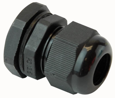 PRO POWER - Nylon Cable Gland PG-13.5 Black - Single Pack, IP68