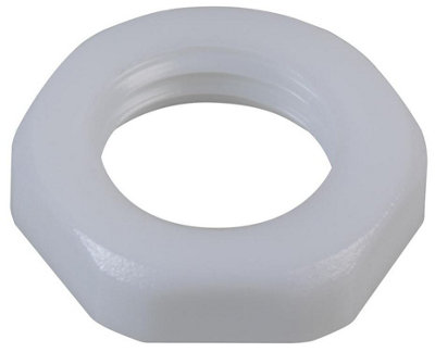 PRO POWER - Nylon Lock Nut, M12, White, Pack of 10