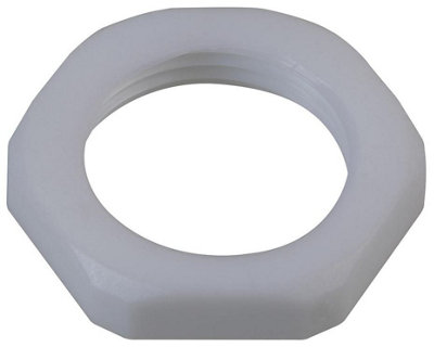 PRO POWER - Nylon Lock Nut, M20, White, Pack of 10