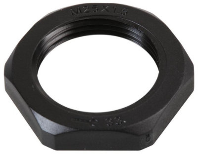 PRO POWER - Nylon Lock Nut, M25, Black, Pack of 10