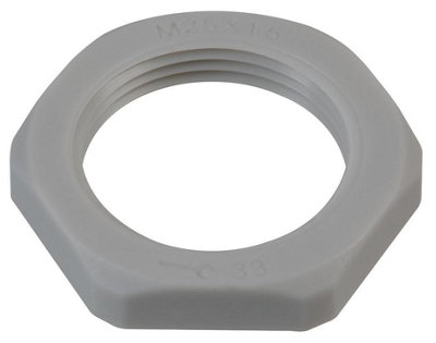 PRO POWER - Nylon Lock Nut, M25, Grey, Pack of 10