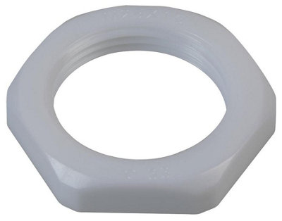 PRO POWER - Nylon Lock Nut, M25, White, Pack of 10