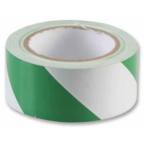 PRO POWER - PVC Hazard / Floor Marking Tape, Green / White 50mm x 33m