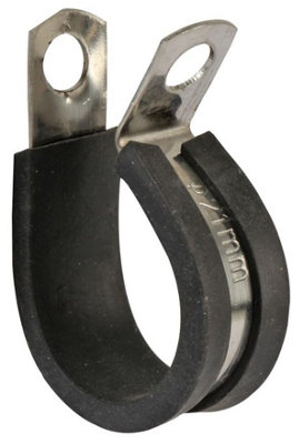 PRO POWER - Rubber-Lined Stainless Steel P-Clips, 13mm, Pack of 25