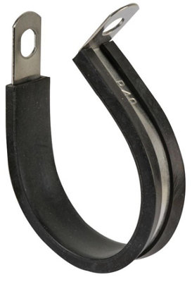 PRO POWER - Rubber-Lined Stainless Steel P-Clips, 25mm, Pack of 25