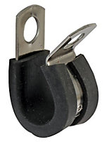 PRO POWER - Rubber-Lined Stainless Steel P-Clips, 5mm, Pack of 25