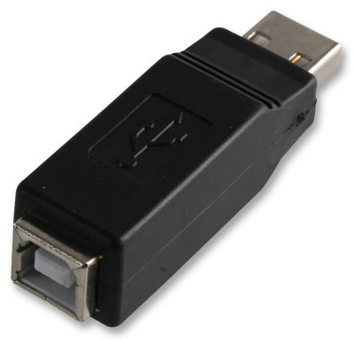 PRO POWER - USB 2.0 A Plug to USB 2.0 B Socket Adaptor, Black