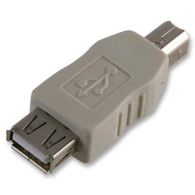 PRO POWER - USB 2.0 A Socket to USB 2.0 B Plug Adaptor, Light Grey