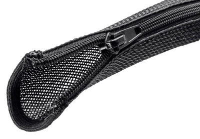 PRO POWER - Zipper Polyester Braided Wrap, Internal Dia. 30mm, Black, 2m