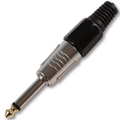 PRO QUALITY 6.35mm 1/4" Mono Jack Plug Solder Connector Guitar Audio Headphone