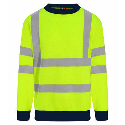 PRO RTX Mens Two Tone High-Vis Safety Sweatshirt