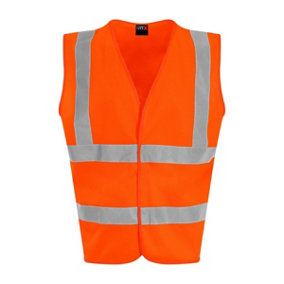 PRO RTX Unisex Adult Sleeveless Hi-Vis Vest Hi Vis Orange (3XL)