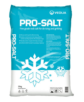 Pro-Salt Brown Rock Salt De-Icer 40 x 25kg Bags: De-icing salt for winter maintenance, pathways, drives, highways & steps