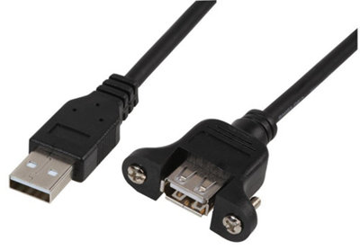 PRO SIGNAL - 0.6m USB A Plug to USB A Chassis Mount Socket Lead Price Comparisons | Compare The Build