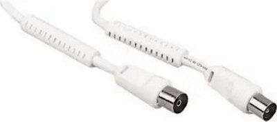 PRO SIGNAL - 100Hz TV Coaxial Male to Male Lead, 1.5m White