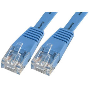 PRO SIGNAL - 1m Blue Flat Cat6 UTP Ethernet Patch Lead