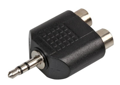 PRO SIGNAL - 2 Phono to 3.5mm Stereo Jack Plug Adaptor, Splitter
