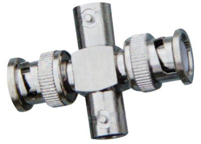 PRO SIGNAL - 2x BNC Plugs to 2x BNC Sockets 4 way Adaptor, Nickel Plated Brass Body