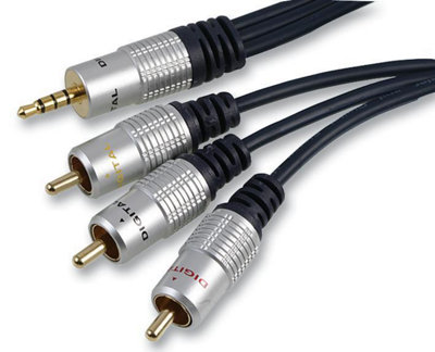 PRO SIGNAL - 3.5mm 4 Pole Jack Plug to 3x Phono (RCA) Plugs Lead, 1.5m Black Price Comparisons | Compare The Build
