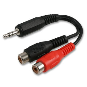 PRO SIGNAL - 3.5mm Stereo Jack Plug to 2x Phono (RCA) Sockets Adaptor Lead