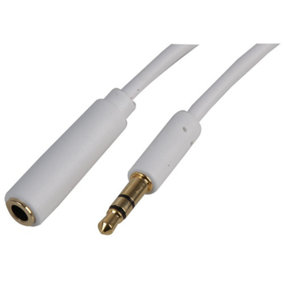 PRO SIGNAL - 3.5mm Stereo Jack Slim Extension Lead, 1.5m White