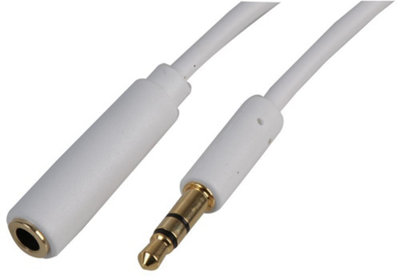 PRO SIGNAL - 3.5mm Stereo Jack Slim Extension Lead, 7.5m White