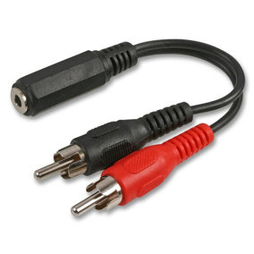 PRO SIGNAL - 3.5mm Stereo Jack Socket to 2x Phono (RCA) Plugs Adaptor Lead