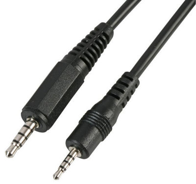 PRO SIGNAL - 3.5mm to 2.5mm 4 Pole Jack to Jack Lead, 1.8m Black