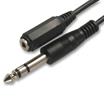 PRO SIGNAL - 3.5mm to 6.5mm Stereo Jack Socket to Plug Lead, 1.8m Black