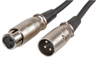 PRO SIGNAL - 3 Pin XLR Male to Female Microphone Lead, 5m Black