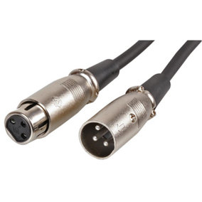 PRO SIGNAL - 3 Pin XLR Male to Female Microphone Lead, 5m Black