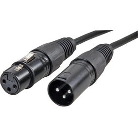 PRO SIGNAL - 3 Pin XLR Male to XLR Female Microphone Lead, 50m Black