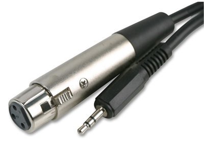 PRO SIGNAL - 3 Pin XLR Socket to 3.5mm Stereo Jack Plug Lead, 2m Black
