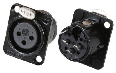 PRO SIGNAL - 3 Pole XLR Chassis Mount Nickel Socket, Black