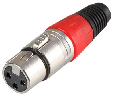 PRO SIGNAL - 3 Pole XLR Socket, Red