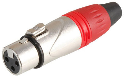 PRO SIGNAL - 3 Pole XLR Socket, Silver / Red