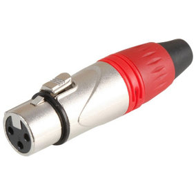 PRO SIGNAL - 3 Pole XLR Socket, Silver / Red