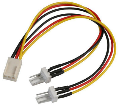 PRO SIGNAL 3Pin Female to Twin 3 Pin Male Internal Fan Power Splitter Lead 130mm