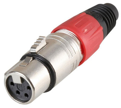 PRO SIGNAL - 4 Pole XLR Socket, Red