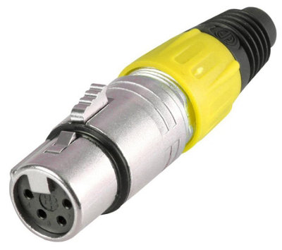 PRO SIGNAL - 4 Pole XLR Socket, Yellow