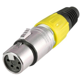 PRO SIGNAL - 4 Pole XLR Socket, Yellow