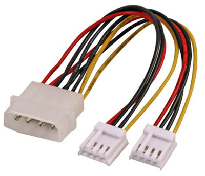 PRO SIGNAL - 5.25" to 2x 3.5" Molex PC Internal Power Lead, 160mm
