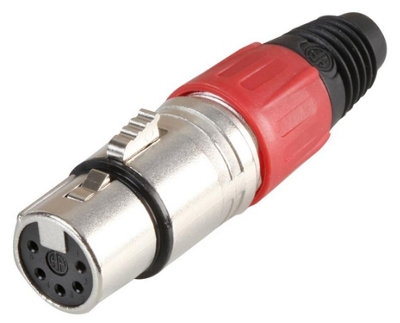 PRO SIGNAL - 5 Pole XLR Socket, Red