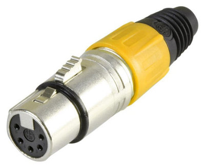 PRO SIGNAL - 5 Pole XLR Socket, Yellow